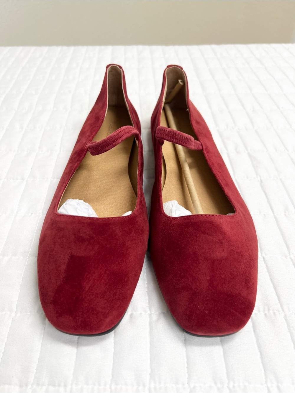 Madewell The Greta Ballet Flat in Ruby Port Red Size 10 - Picture 8 of 11